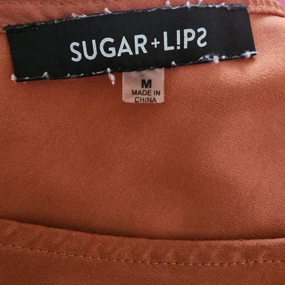 Sugar + Lipz Rust One Shoulder Blouse - Picture 5 of 5